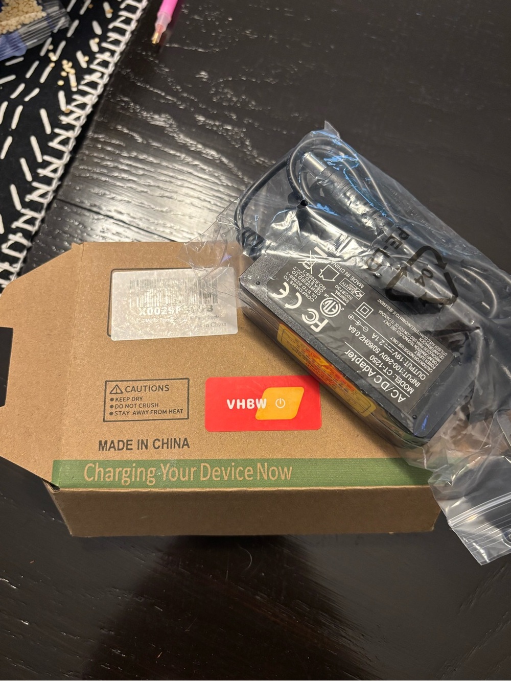 LG Monitor Power Cord Box with Black Barcode and Red Sticker
